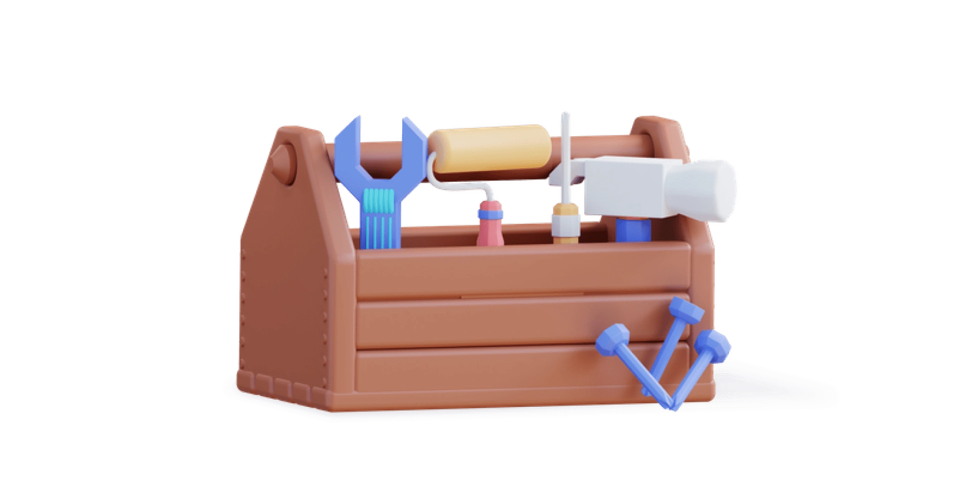 Набір інструментів для ремонту, поруч купка цвяхів